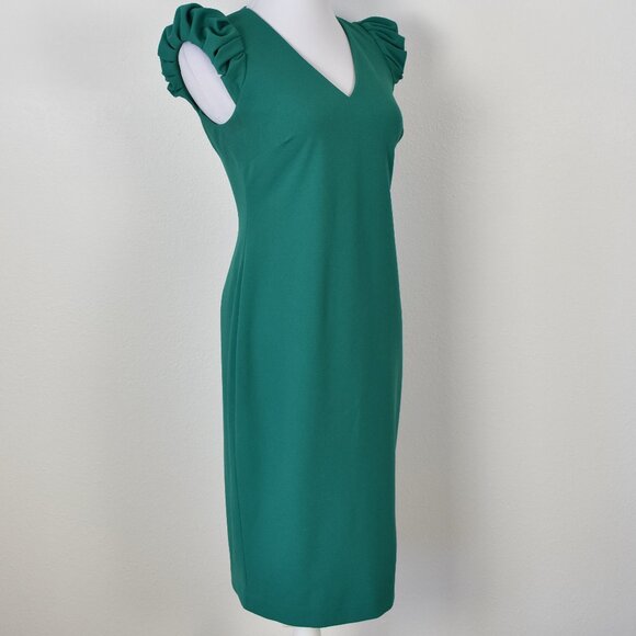 Calvin Klein Puff Sleeve V-Neck Sheath Dress - 4 - Picture 3 of 10